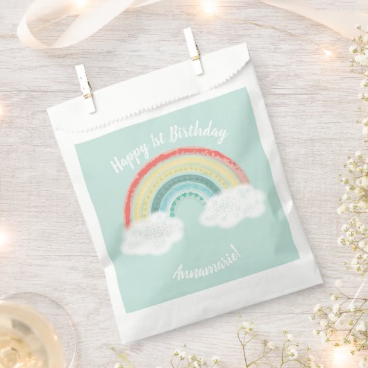 Rainbow Birthday Party Kinder Bedankzakje (Geknipt)