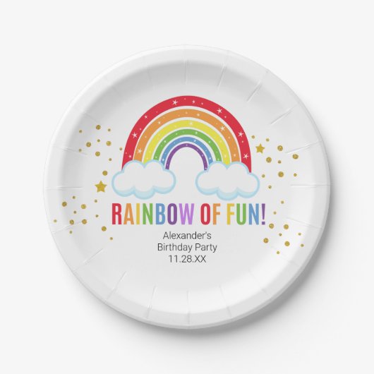 Rainbow Birthday Party Paper Bord (Voorkant)