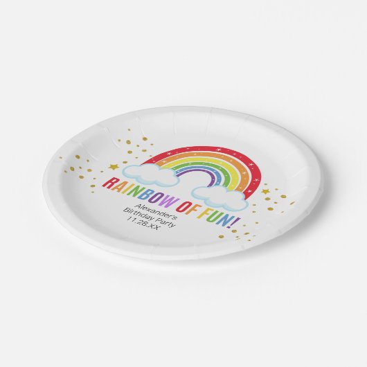 Rainbow Birthday Party Paper Bord (Gekanteld)