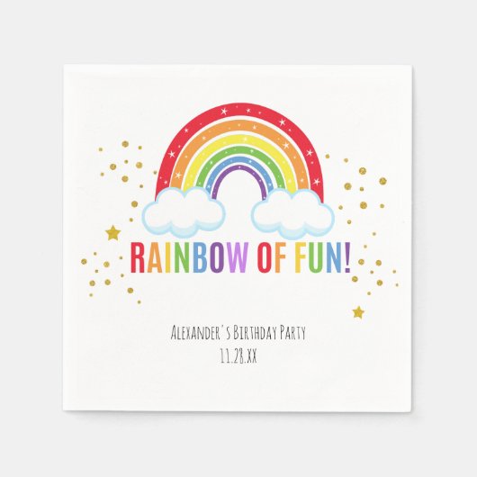 Rainbow Birthday Party Paper Napkin Servet (Voorkant)