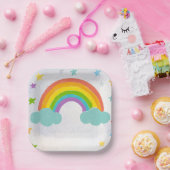 Rainbow Birthday Party Papieren Bordje (Feest)