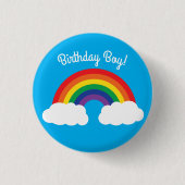 Rainbow Birthday Party Ronde Button 3,2 Cm (Voorkant)
