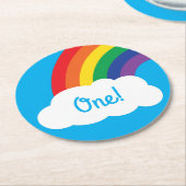Rainbow Birthday Party Ronde Kartonnen Onderzetter (Gebogen)