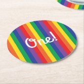 Rainbow Birthday Party Ronde Kartonnen Onderzetter (Gebogen)