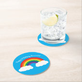 Rainbow Birthday Party Ronde Kartonnen Onderzetter (Insitu)