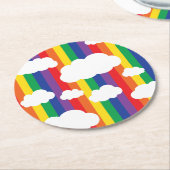 Rainbow Birthday Party Ronde Kartonnen Onderzetter (Gebogen)