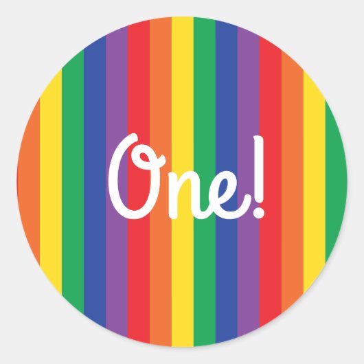 Rainbow Birthday Party Ronde Sticker (Voorkant)