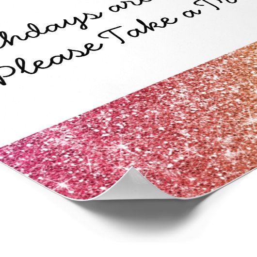 Rainbow Birthday Party Sign Poster (Hoek)