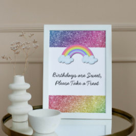 Rainbow Birthday Party Sign Poster