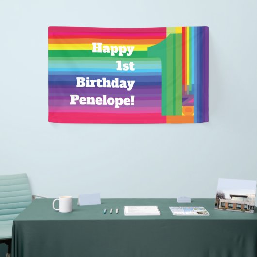 Rainbow Birthday Party Spandoek (Beurs)
