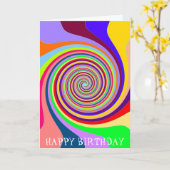 Rainbow Birthday psychedelische pop kunst snoep we Kaart (Gele Bloem)