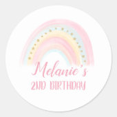 Rainbow Birthday Ronde Sticker (Voorkant)