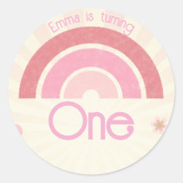 Rainbow Birthday Ronde Sticker