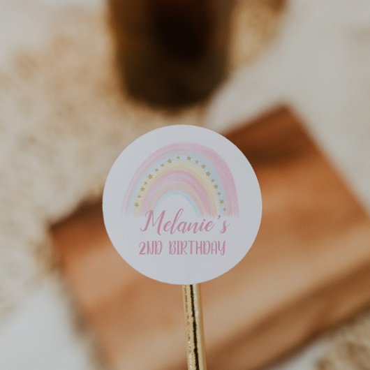 Rainbow Birthday Ronde Sticker