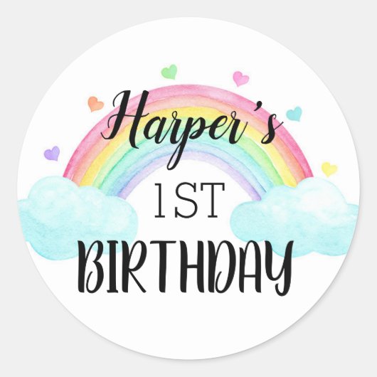 Rainbow Birthday Sticker (Voorkant)