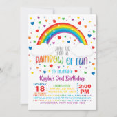 Rainbow Birthday Uitnodiging (Voorkant)
