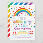 Rainbow Birthday Uitnodiging (Voorkant / Achterkant)