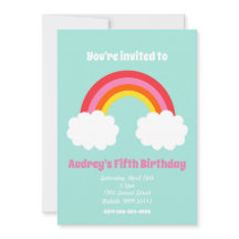 Rainbow Birthday Uitnodiging