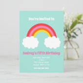 Rainbow Birthday Uitnodiging (Staand voorkant)