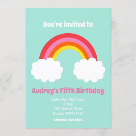 Rainbow Birthday Uitnodiging