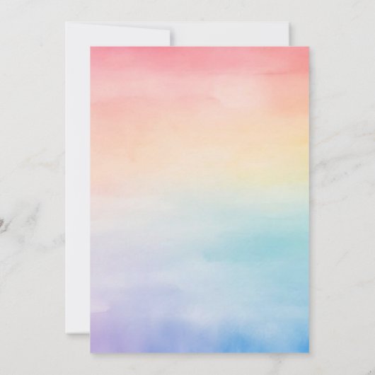 Rainbow Birthday Uitnodiging (Achterkant)