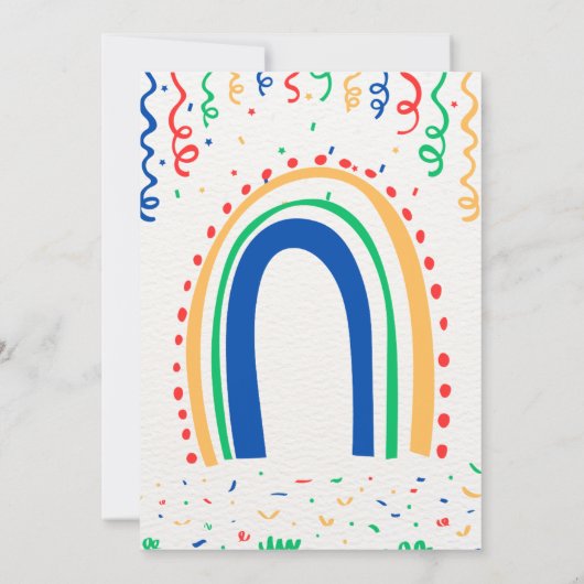 Rainbow Birthday Uitnodiging (Achterkant)