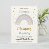 Rainbow Birthday Uitnodiging (Staand voorkant)
