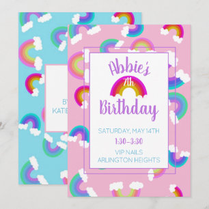 Rainbow Birthday Uitnodiging
