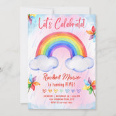 Rainbow Birthday Uitnodiging (Voorkant)