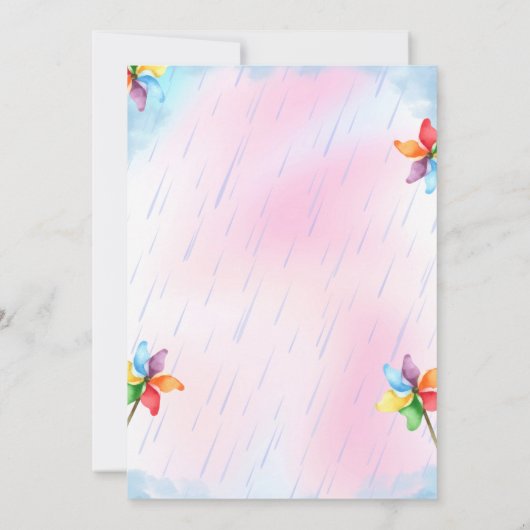 Rainbow Birthday Uitnodiging (Achterkant)