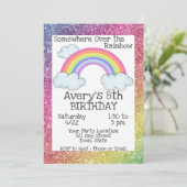 Rainbow Birthday Uitnodiging (Staand voorkant)