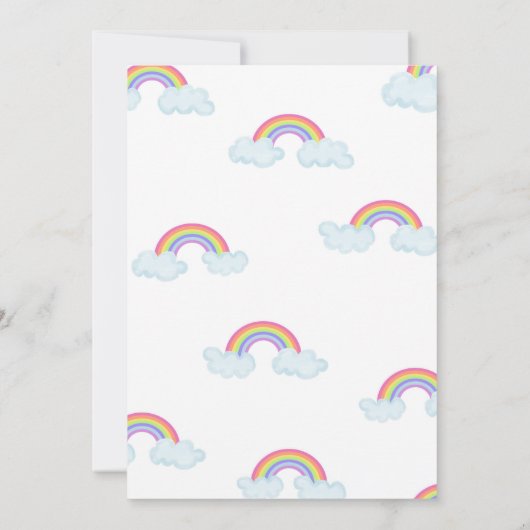 Rainbow Birthday Uitnodiging (Achterkant)