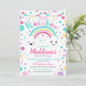 Rainbow Birthday Uitnodiging - Rainbow Party (Staand voorkant)