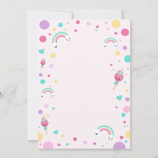 Rainbow Birthday Uitnodiging - Rainbow Party (Achterkant)
