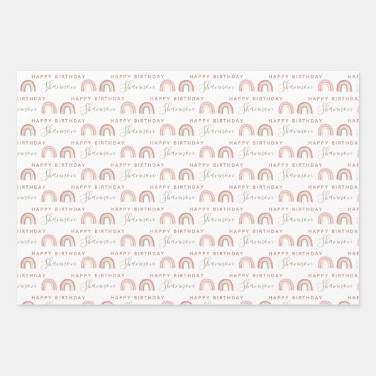 Rainbow Birthday Wrapping Paper Sheets (Voorkant 3)