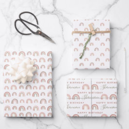 Rainbow Birthday Wrapping Paper Sheets