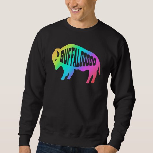 Rainbow Bison Buffalo Trui (Voorkant)