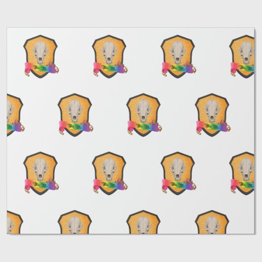 Rainbow Bite Me Badger Skull Cadeaupapier (Vlak)