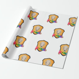 Rainbow Bite Me Badger Skull Cadeaupapier