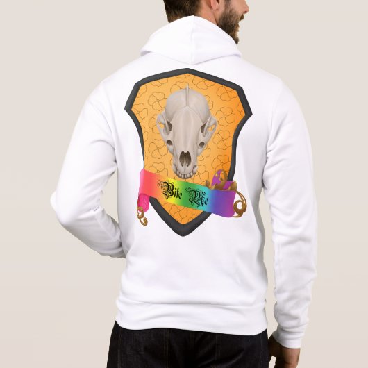 Rainbow Bite Me Badger Skull Hoodie (Achterkant)