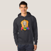 Rainbow Bite Me Badger Skull Hoodie (Voorkant volledig)
