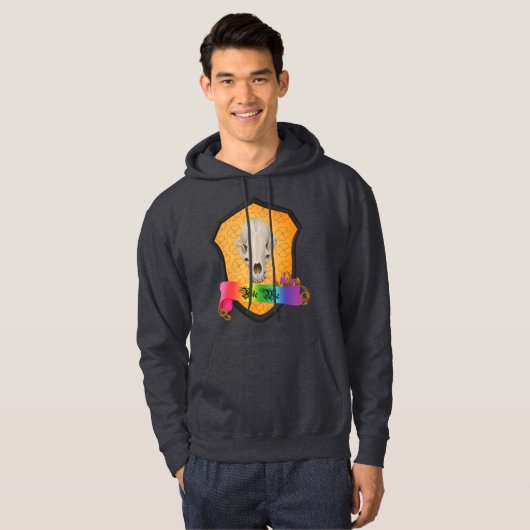 Rainbow Bite Me Badger Skull Hoodie (Voorkant volledig)