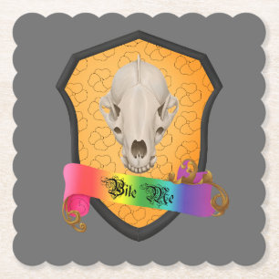 Rainbow Bite Me Badger Skull Kartonnen Onderzetters