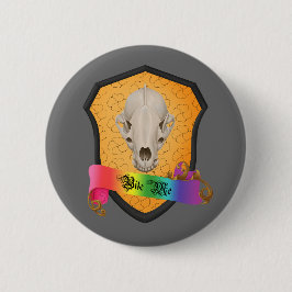 Rainbow Bite Me Badger Skull Ronde Button 5,7 Cm