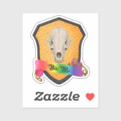 Rainbow Bite Me Badger Skull Sticker (Vel)