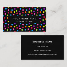 Rainbow Black Bright Polka Dots Confetti Pattern