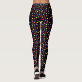 Rainbow Black Colorful Polka Dot Leggings (Achterkant)