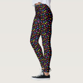 Rainbow Black Colorful Polka Dot Leggings (Links)