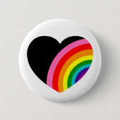 Rainbow Black Heart Ronde Button 5,7 Cm (Voorkant)