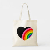 Rainbow Black Heart Tote Bag (Achterkant)